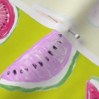 Watercolor Watermelons // chartreuese 