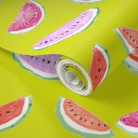 Watercolor Watermelons // chartreuese 