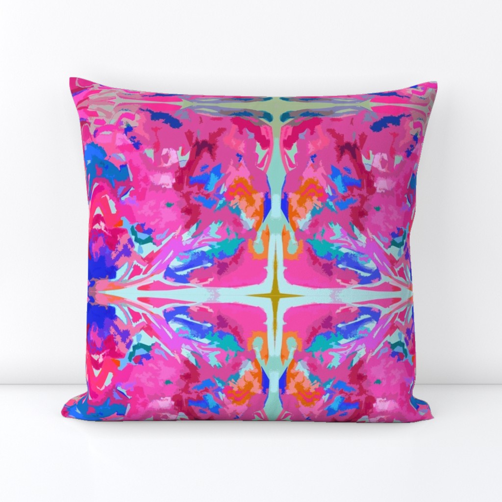 Bright Abstract in Hot pink and Blue