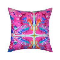 Bright Abstract in Hot pink and Blue