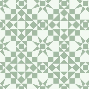 Stars Cheater Quilt Sage Green