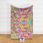 Summer Bright Floral on Turquoise -- Extra Large Print 