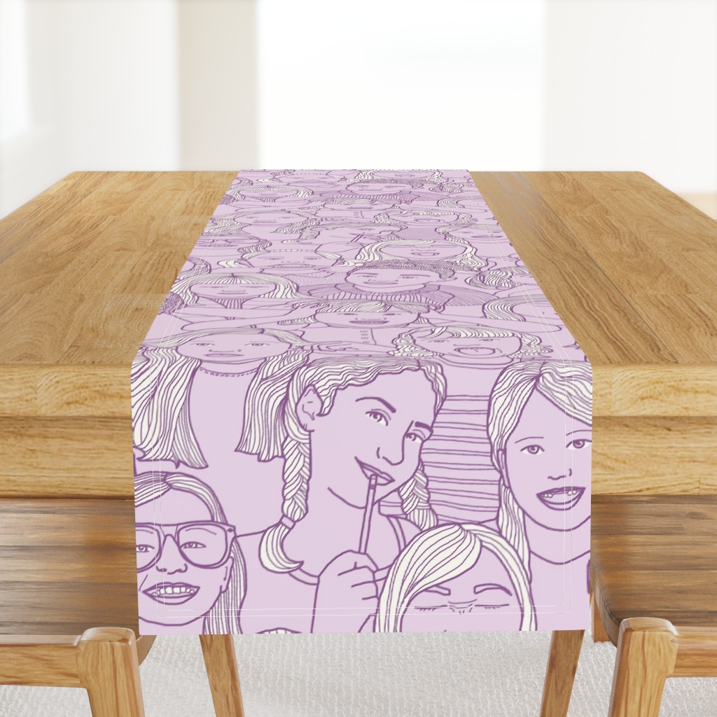 Girls - A hand-drawn repeating pattern (click through to see the whole thing!)