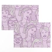 Girls - A hand-drawn repeating pattern (click through to see the whole thing!)