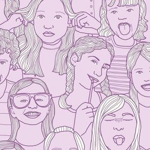 Girls - A hand-drawn repeating pattern (click through to see the whole thing!)