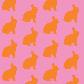 Orange bunnies on pink