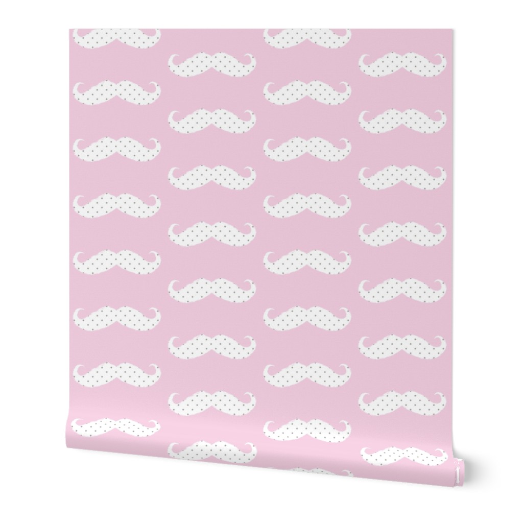 moustache ikat baby pink