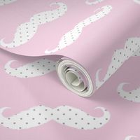 moustache ikat baby pink