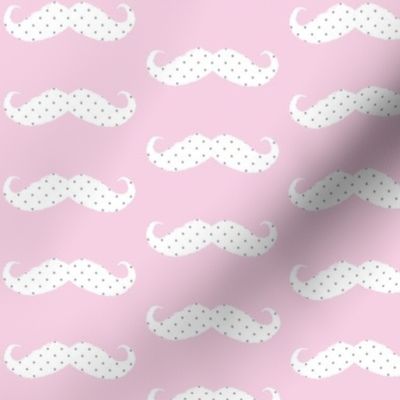 moustache ikat baby pink