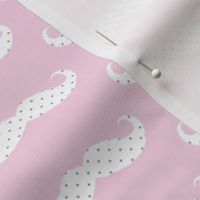 moustache ikat baby pink