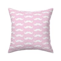 moustache ikat baby pink