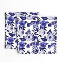 Blue and White Floral Watercolor