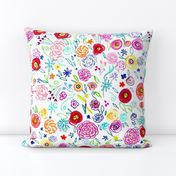 Colorful Ditsy Floral Doodle (Large) 