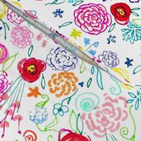 Colorful Ditsy Floral Doodle (Large) 