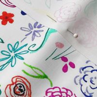 Colorful Ditsy Floral Doodle (Large) 