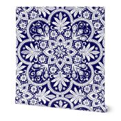 Bourgogne Tile ~  Admiral  ~ White and Blue