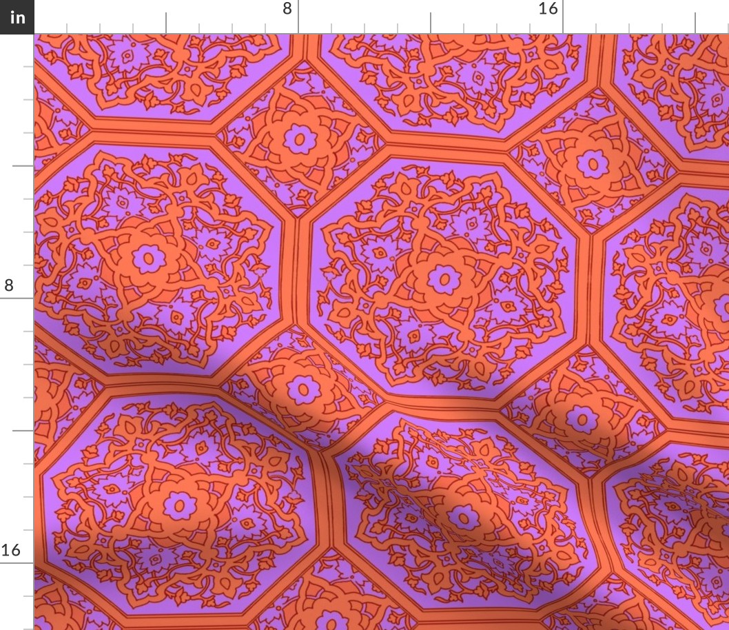 Persian Tile ~ Errant Lavender and Bonaventure Orange 