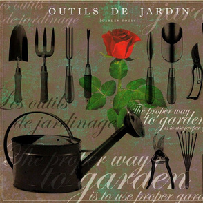 Outils de jardin brown