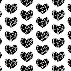 black hearts on white abstract