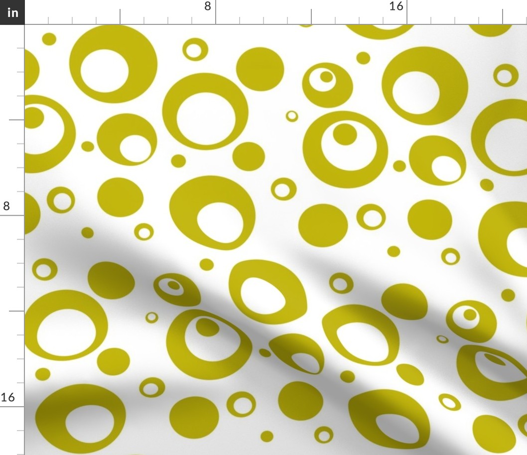 Circles and Dots White with Citron