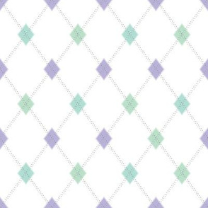 Mini Argyle: Lavenders and Greens