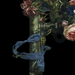 Flower Still Life With A Watch ~ Willem van Aelst ~ Border Print