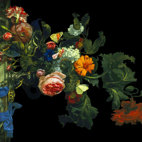 Flower Still Life With A Watch ~ Willem van Aelst ~ Border Print ~ Bright
