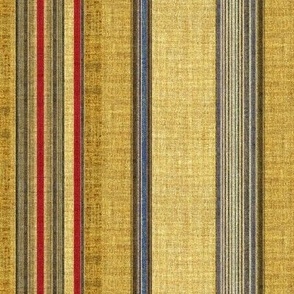 Patriot stripe linen in red, blue and tan