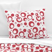 Circles and Dots - Berry Blush on White