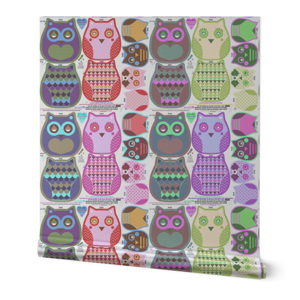 funky owls-cut and sew pattern