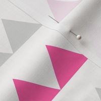 Pink Triangles - Pink, Fuchsia, Grey