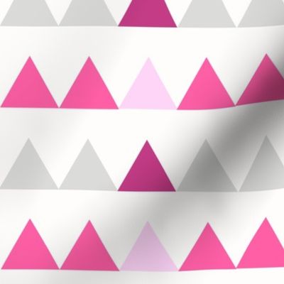 Pink Triangles - Pink, Fuchsia, Grey