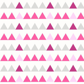 Pink Triangles - Pink, Fuchsia, Grey