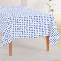 daisy polkadots in chicory blue