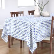 daisy polkadots in chicory blue