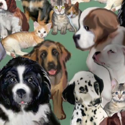 Puppies and Kittens fabric2