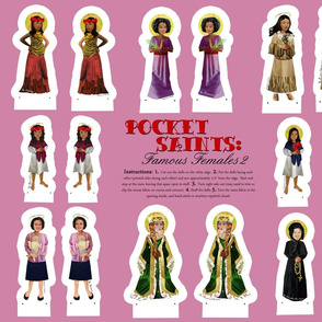  Pocket Saints Plushies : Famous Females PART TWO 27 x 18 inches