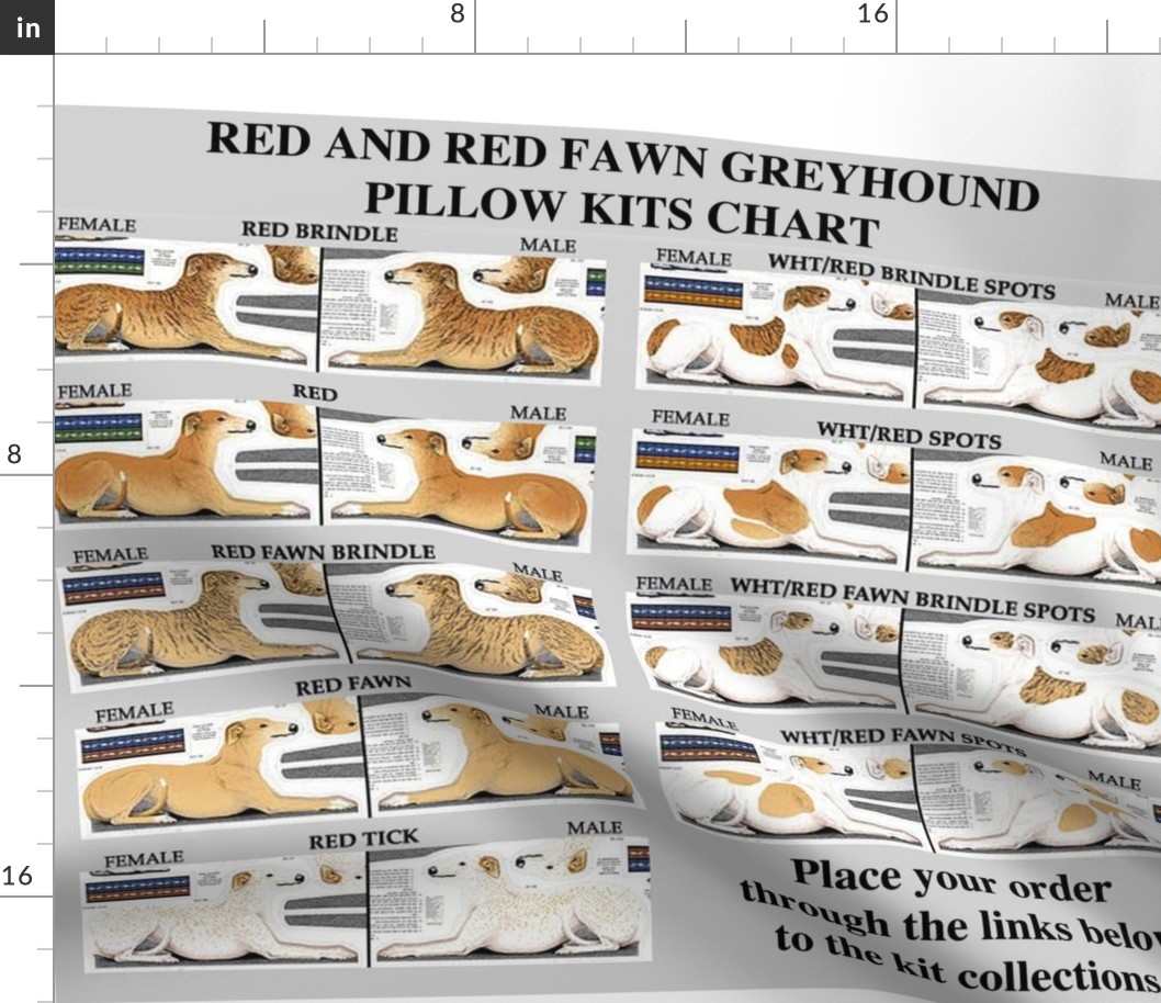 LIST OF GREYHOUND PILLOW KITS COLLECTIONS