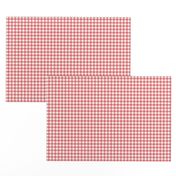 peach-pink and white gingham, 1/4" squares 