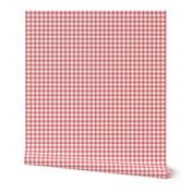 peach-pink and white gingham, 1/4" squares 