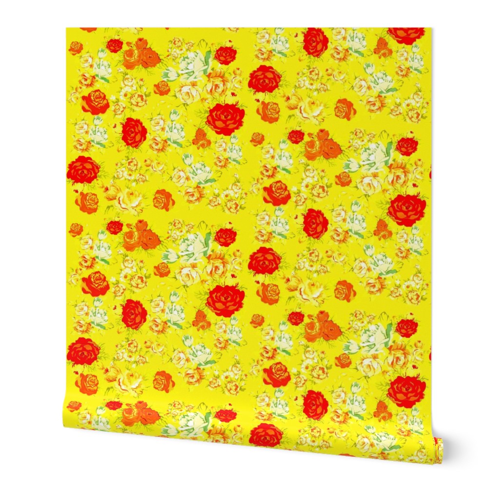 Vintage Rose Print // Yellow