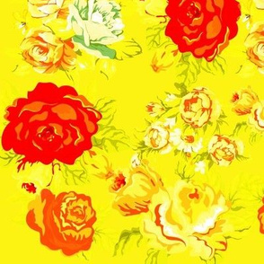 Vintage Rose Print // Yellow