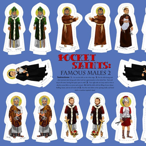 Pocket Saints Plushies : Famous Males PART TWO  27 x 18 inches