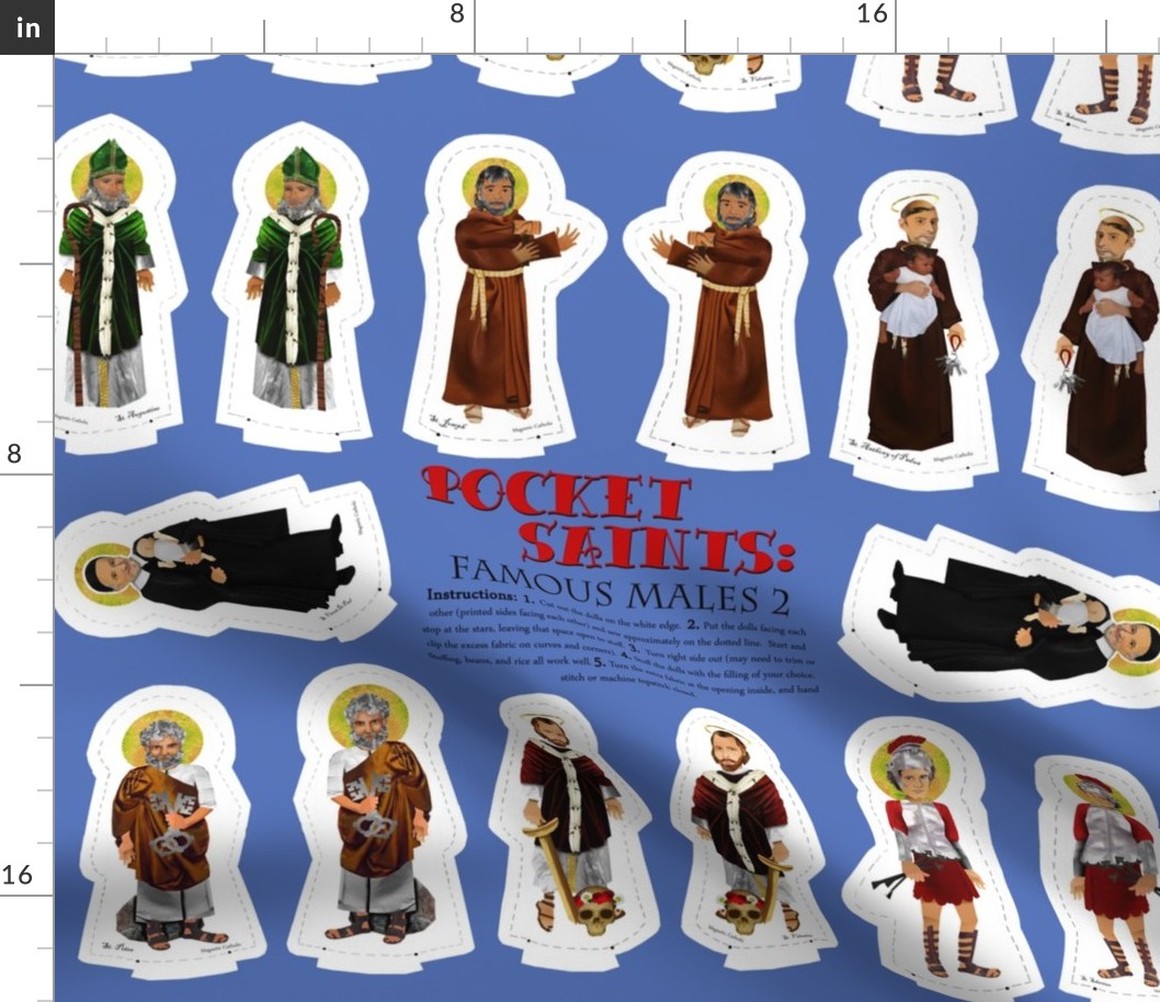 Pocket Saints Plushies : Famous Males PART TWO  27 x 18 inches