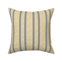 Grain Sack stripe in blue and linen
