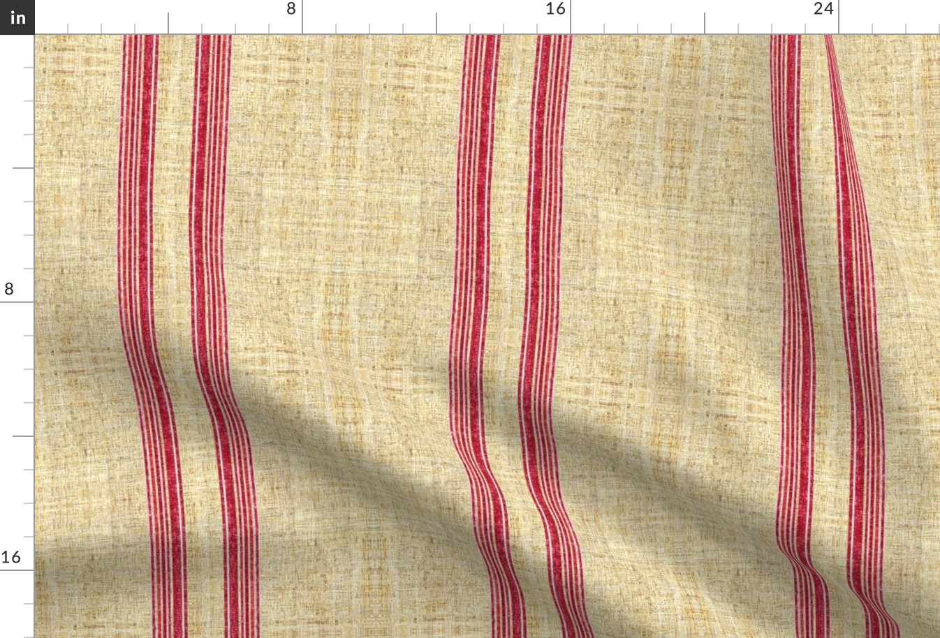 Faux Linen Vintage Grain Sack French Ticking Stripe