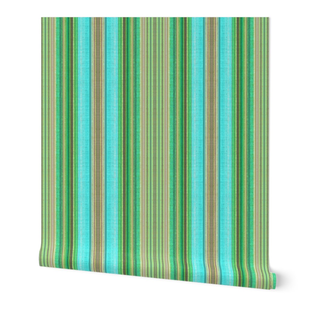 Cabana Beach Stripe in blue green and taupe