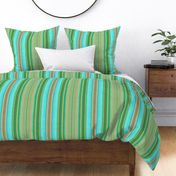 Cabana Beach Stripe in blue green and taupe