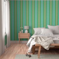 Cabana Beach Stripe in blue green and taupe