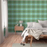 Beach House plaid in blue and green 